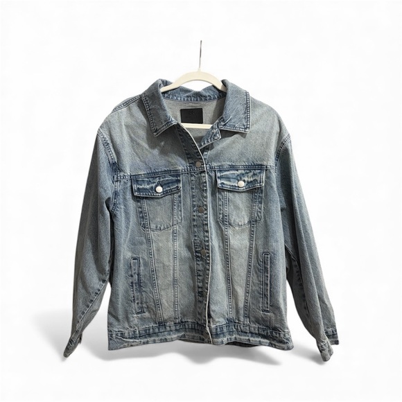 Denim Jacket with rhinestone Fringe Detail - Picture 2 of 4